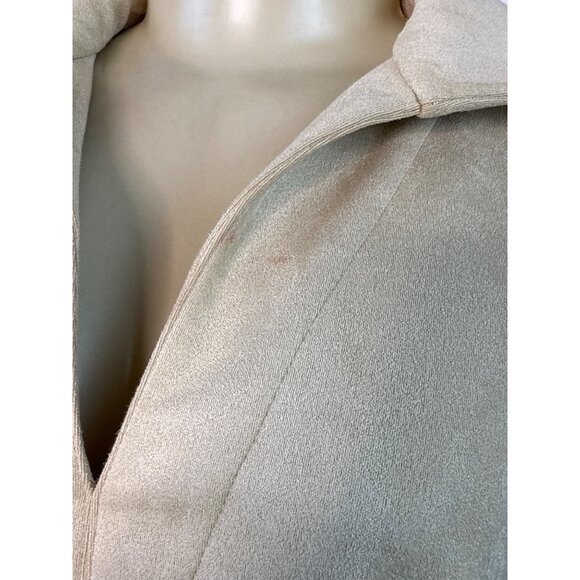 Tuckernuck Women's Beige Faux Suede 3/4 Sleeve Pullover Top Sz S - Picture 5 of 8